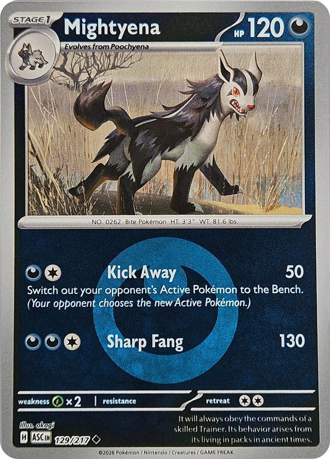 Mightyena (129/217) (Energy Symbol Pattern) [Mega Evolution: Ascended Heroes] | Tabernacle Games