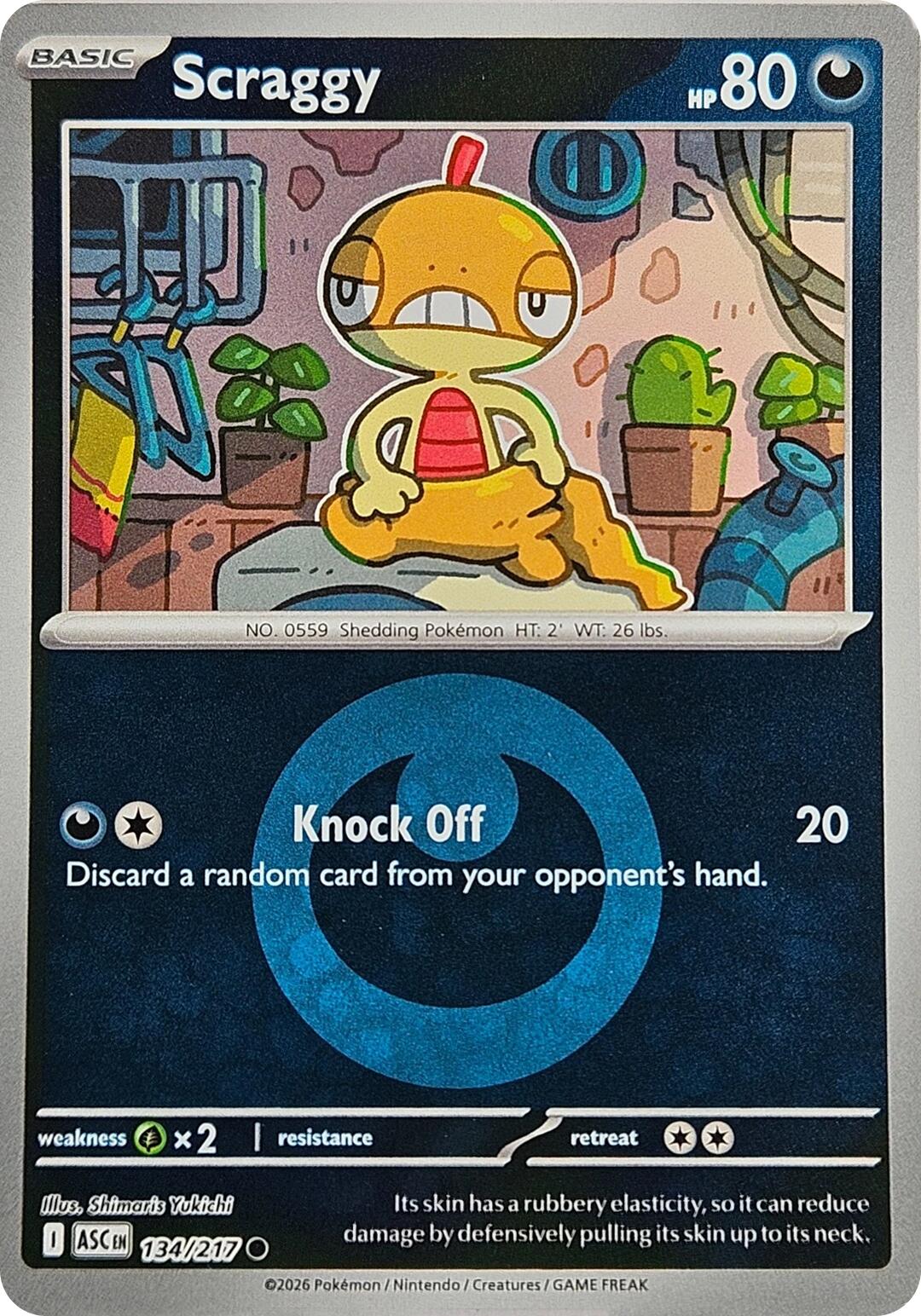 Scraggy (134/217) (Energy Symbol Pattern) [Mega Evolution: Ascended Heroes] | Tabernacle Games