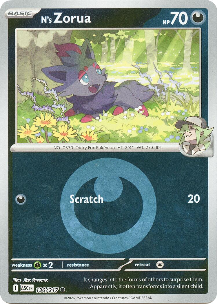 N's Zorua (136/217) (Energy Symbol Pattern) [Mega Evolution: Ascended Heroes] | Tabernacle Games