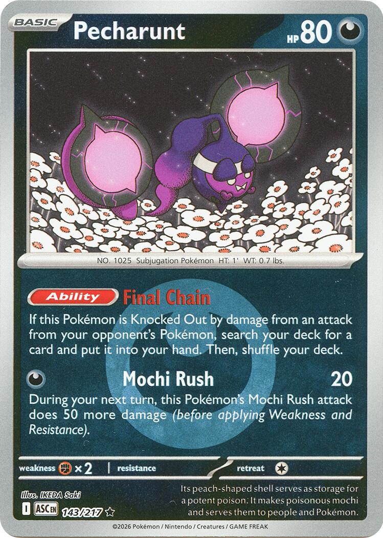 Pecharunt (143/217) (Energy Symbol Pattern) [Mega Evolution: Ascended Heroes] | Tabernacle Games
