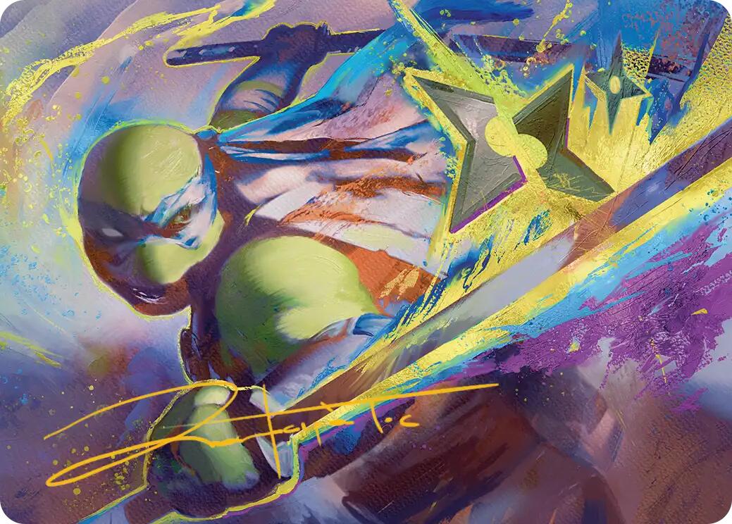 Leonardo's Technique Art Card (Gold-Stamped Signature) [Teenage Mutant Ninja Turtles Art Series] | Tabernacle Games