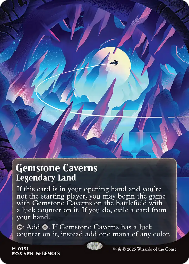 Gemstone Caverns (0151) (Borderless) (Galaxy Foil) [Edge of Eternities: Stellar Sights] | Tabernacle Games