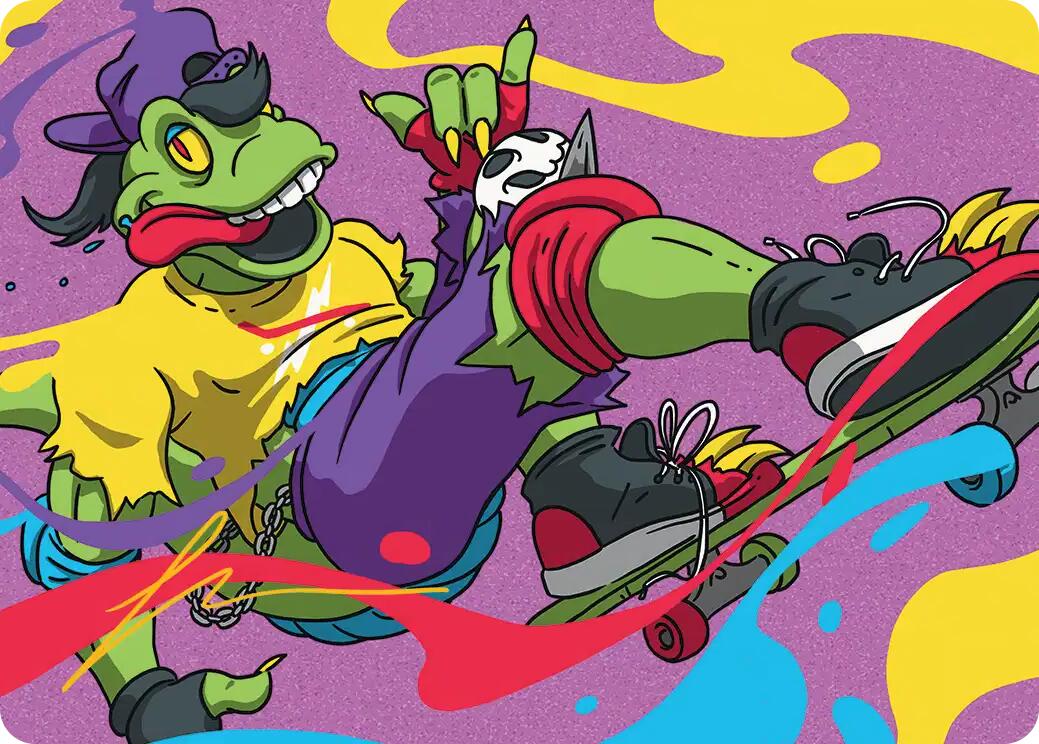 Mondo Gecko Art Card (Gold-Stamped Signature) [Teenage Mutant Ninja Turtles Art Series] | Tabernacle Games