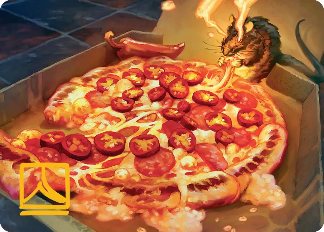 Spicy Oatmeal Pizza Art Card (Gold-Stamped Signature) [Teenage Mutant Ninja Turtles Art Series] | Tabernacle Games