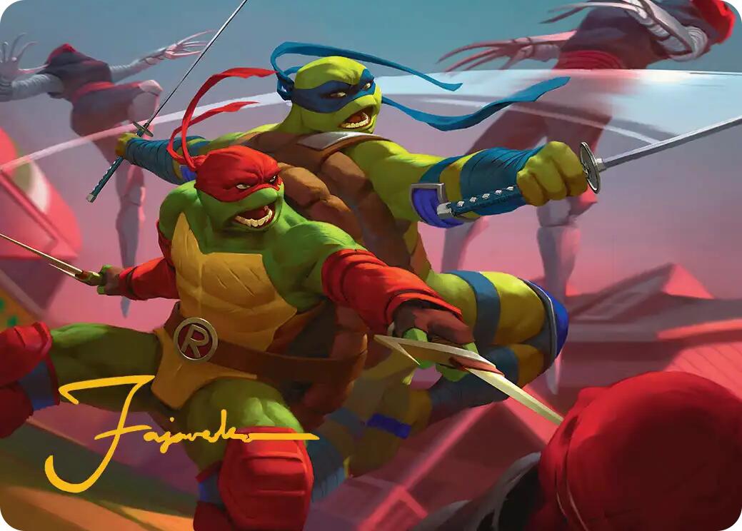 Raph & Leo, Sibling Rivals Art Card (Gold-Stamped Signature) [Teenage Mutant Ninja Turtles Art Series] | Tabernacle Games