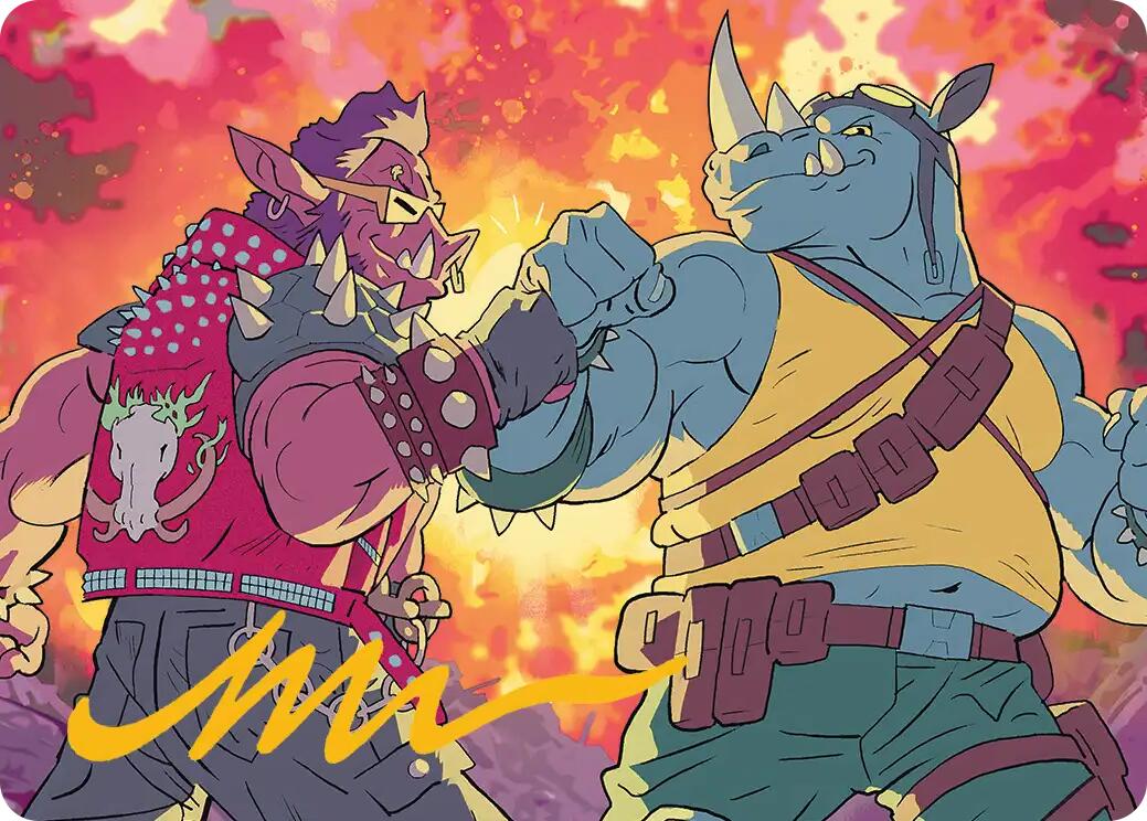 Bebop & Rocksteady Art Card (Gold-Stamped Signature) [Teenage Mutant Ninja Turtles Art Series] | Tabernacle Games