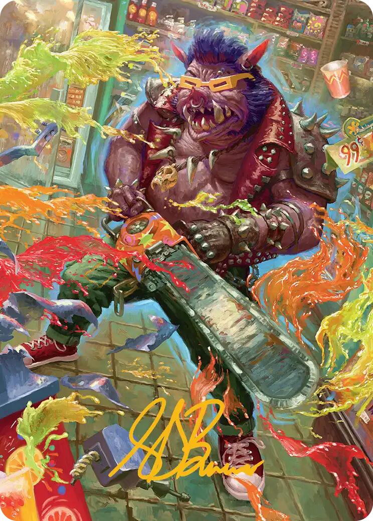 Bebop, Porcine Punk Art Card (Gold-Stamped Signature) [Teenage Mutant Ninja Turtles Art Series] | Tabernacle Games