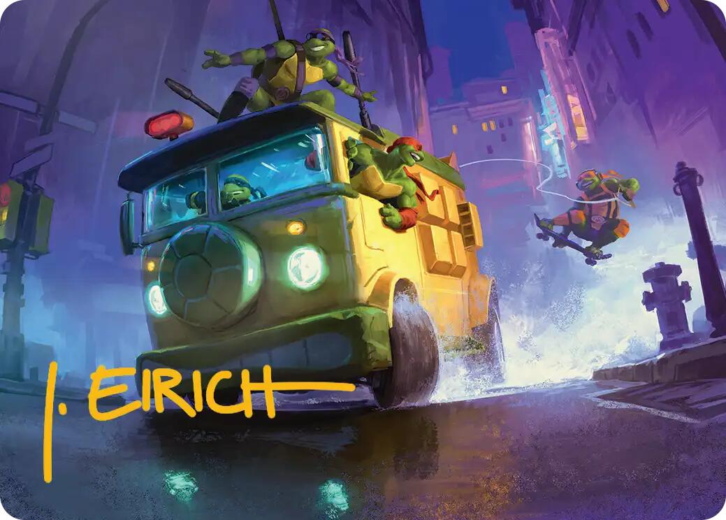 Turtle Van Art Card (Gold-Stamped Signature) [Teenage Mutant Ninja Turtles Art Series] | Tabernacle Games