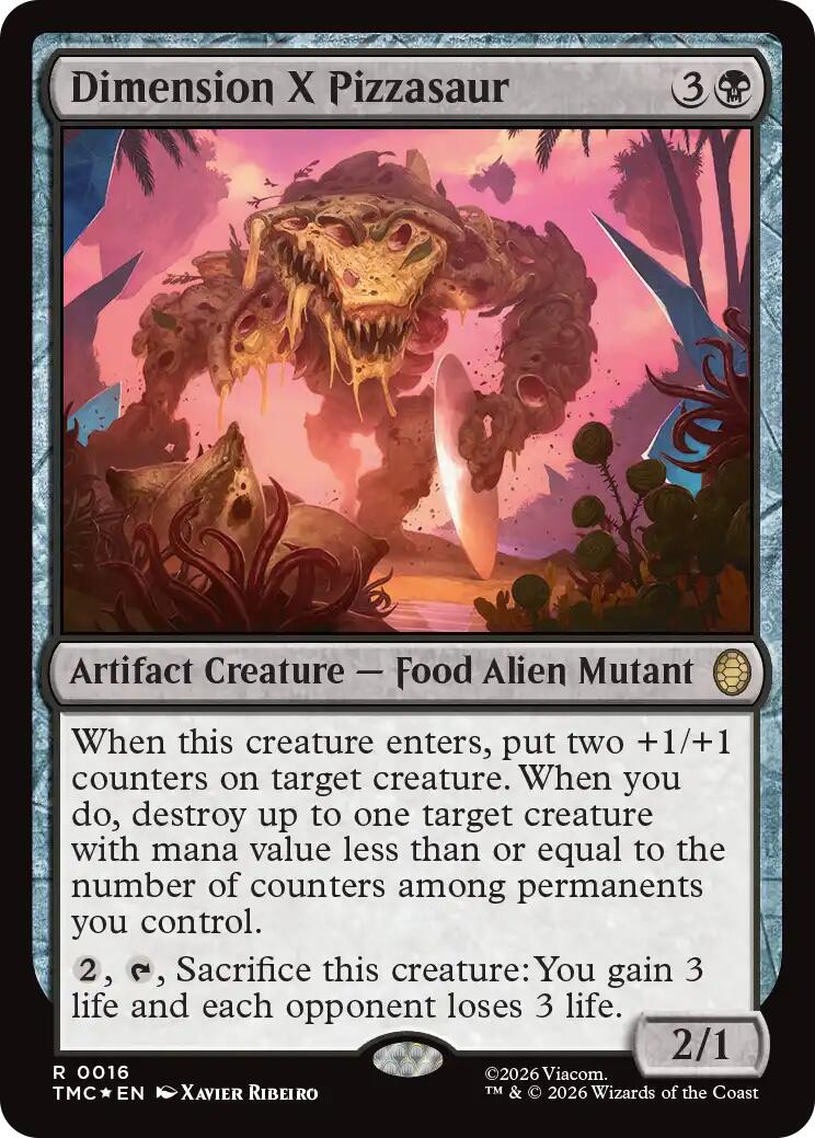 Dimension X Pizzasaur (Surge Foil) [Teenage Mutant Ninja Turtles Commander] | Tabernacle Games
