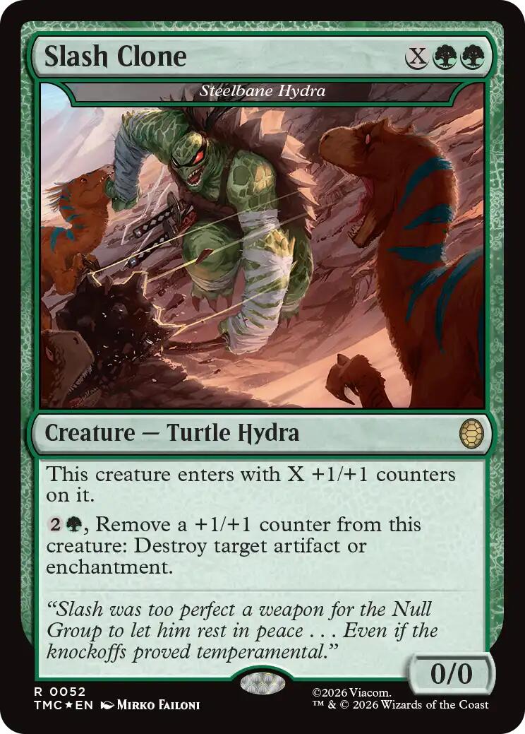 Slash Clone - Steelbane Hydra (Surge Foil) [Teenage Mutant Ninja Turtles Commander] | Tabernacle Games
