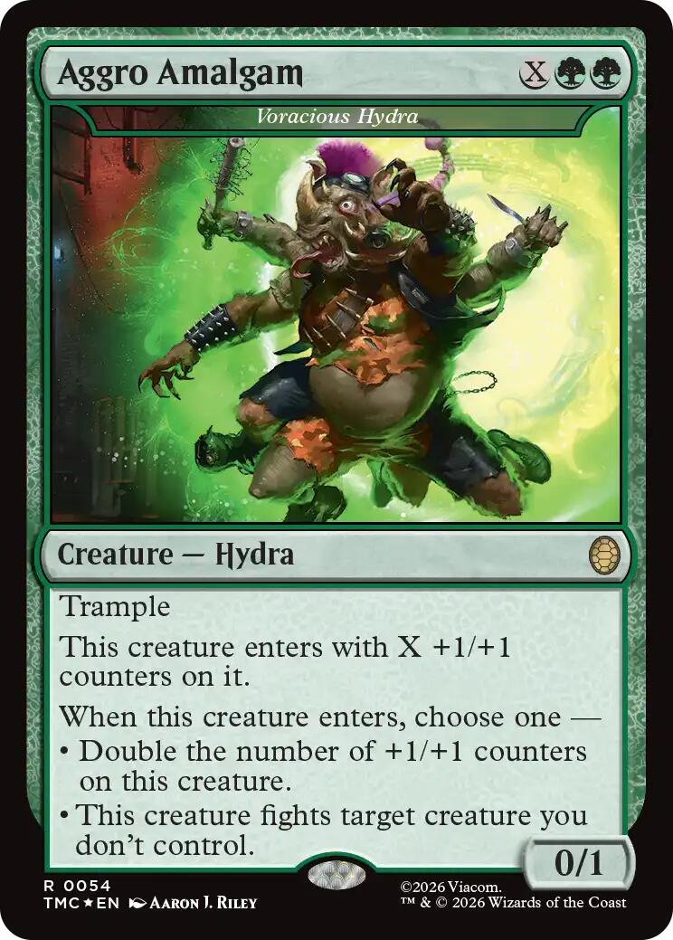 Aggro Amalgam - Voracious Hydra (Surge Foil) [Teenage Mutant Ninja Turtles Commander] | Tabernacle Games