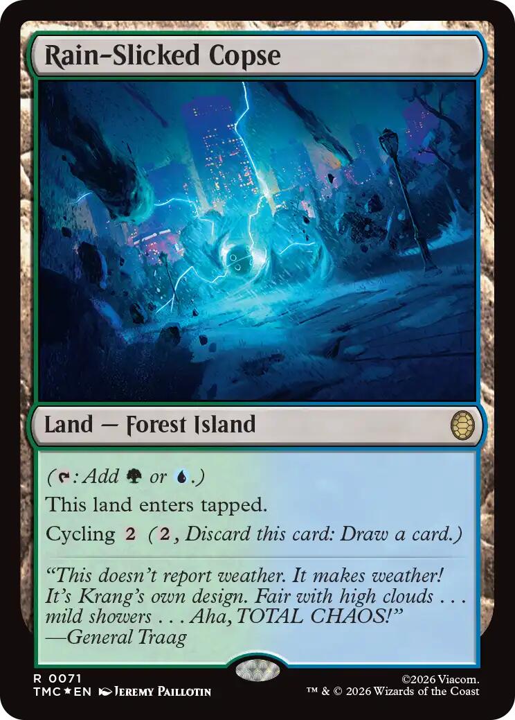 Rain-Slicked Copse (Surge Foil) [Teenage Mutant Ninja Turtles Commander] | Tabernacle Games