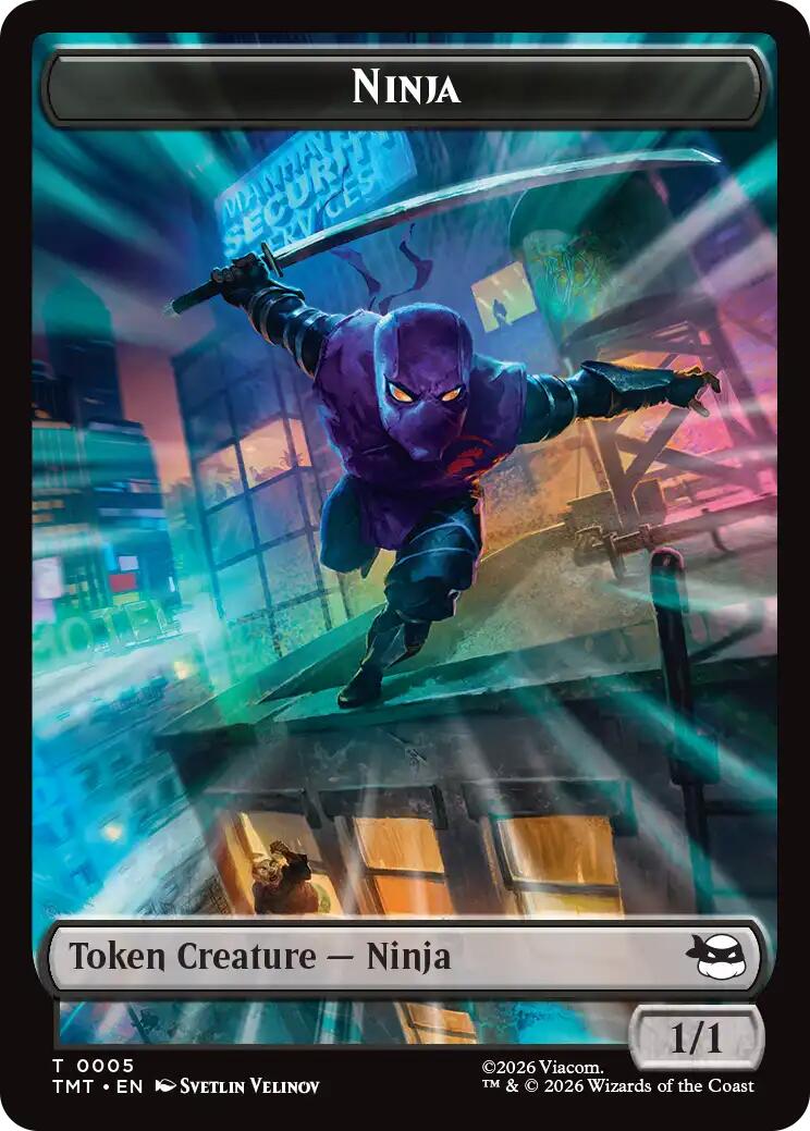 Ninja // Food Double-Sided Token [Teenage Mutant Ninja Turtles Tokens] | Tabernacle Games