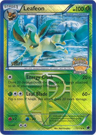 Leafeon (11/116) (Regional Championship Promo Staff) [Black & White: Plasma Freeze] | Tabernacle Games