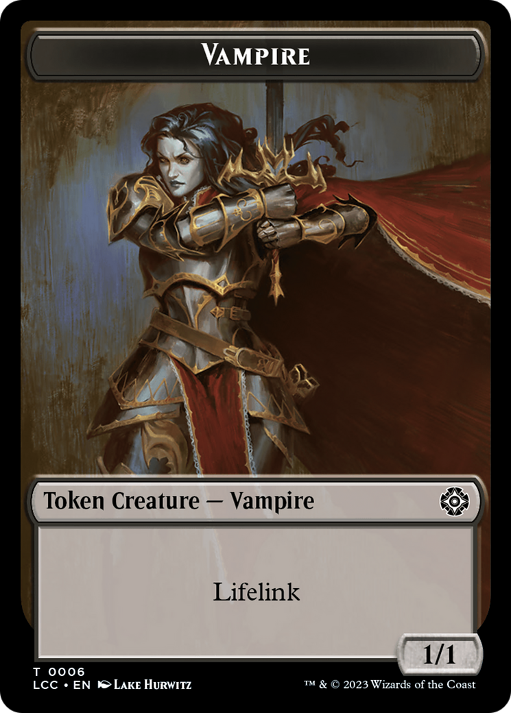 Vampire (0006) // Vampire Demon Double-Sided Token [The Lost Caverns of Ixalan Commander Tokens] | Tabernacle Games