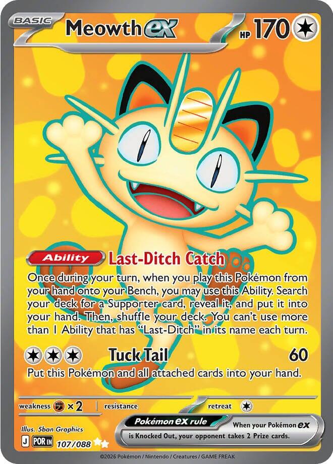Meowth ex (107/088) [Mega Evolution: Perfect Order] | Tabernacle Games