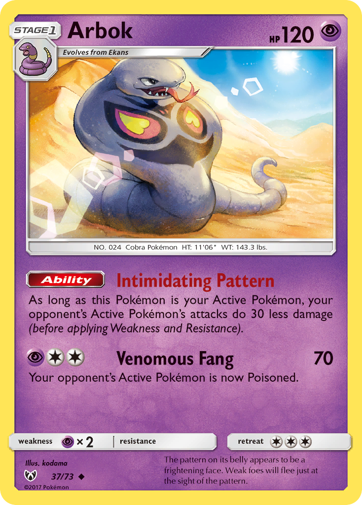 Arbok (37/73) [Sun & Moon: Shining Legends] | Tabernacle Games