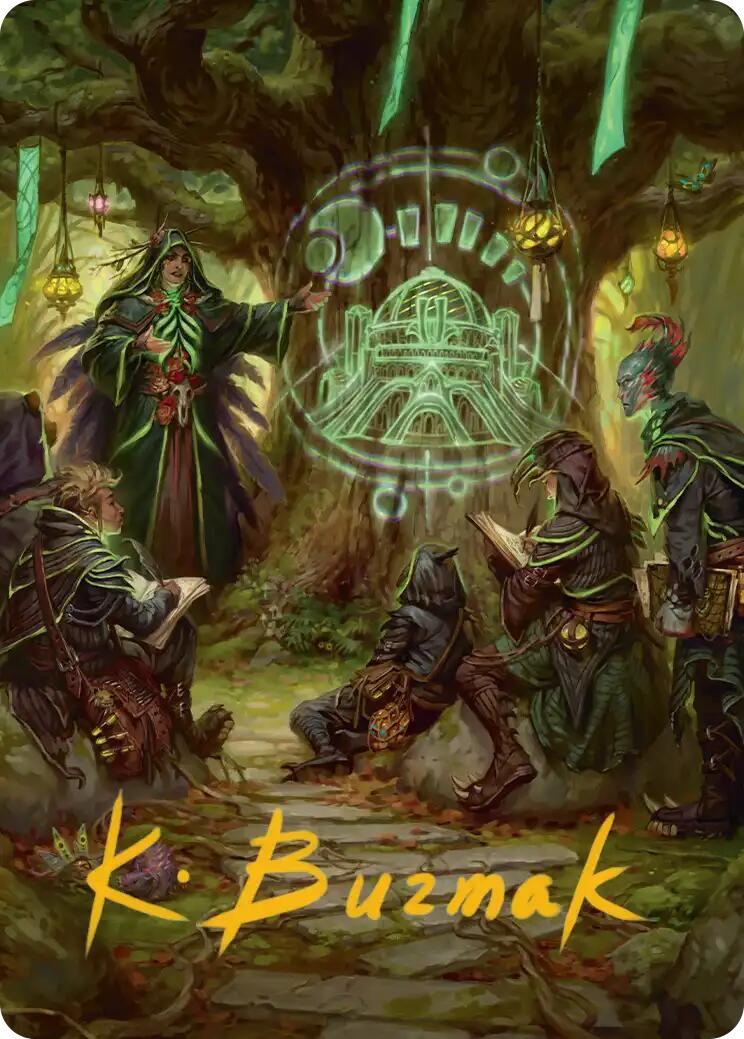 Sylvan Library Art Card (Gold-Stamped Signature) [Secrets of Strixhaven Art Series] | Tabernacle Games
