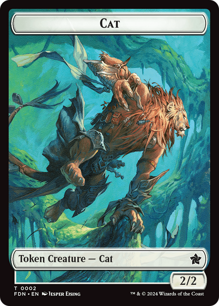 Cat (0001) // Cat (0002) Doubled-Sided Token [Foundations Tokens] | Tabernacle Games