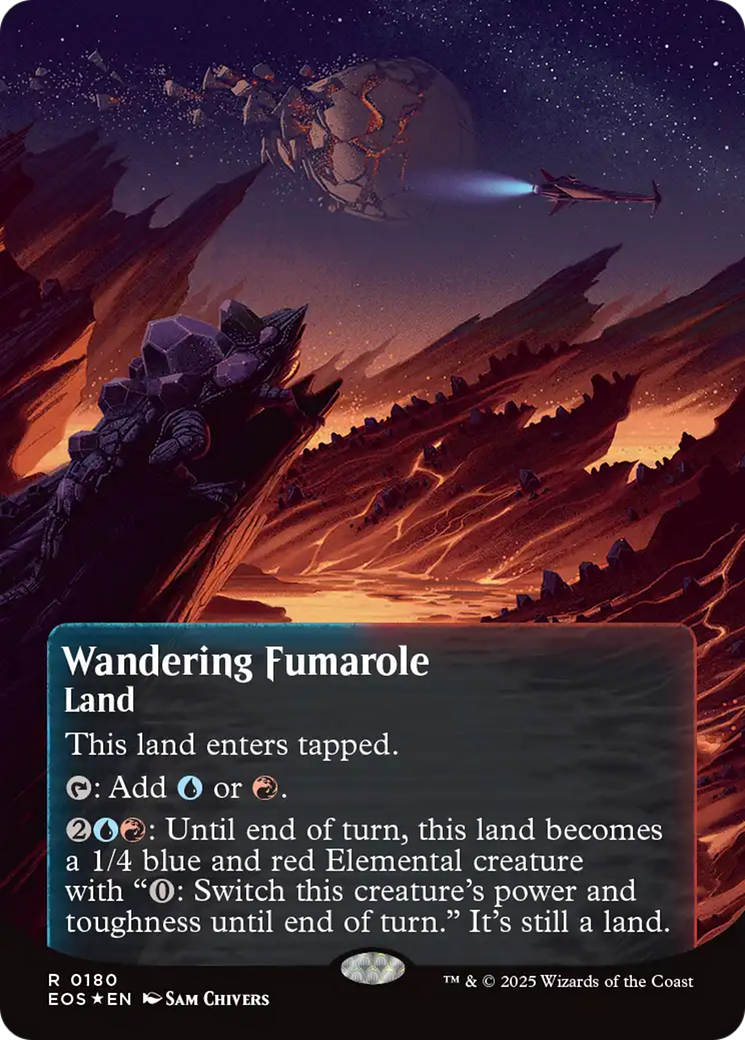 Wandering Fumarole (0180) (Borderless) (Galaxy Foil) [Edge of Eternities: Stellar Sights] | Tabernacle Games