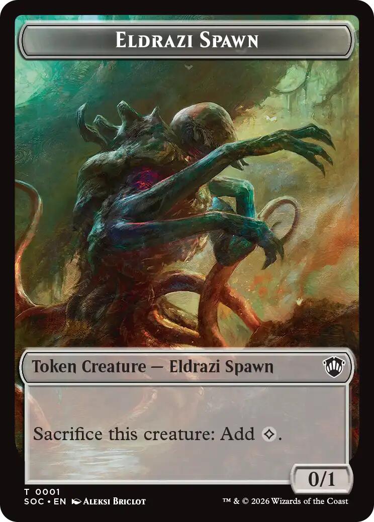 Eldrazi Spawn // Worm Double-Sided Token [Secrets of Strixhaven Commander Tokens] | Tabernacle Games
