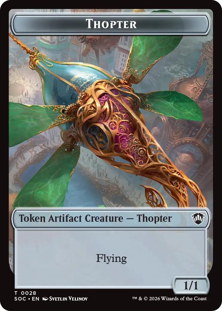 Thopter // Fractal (0004) Double-Sided Token [Secrets of Strixhaven Commander Tokens] | Tabernacle Games