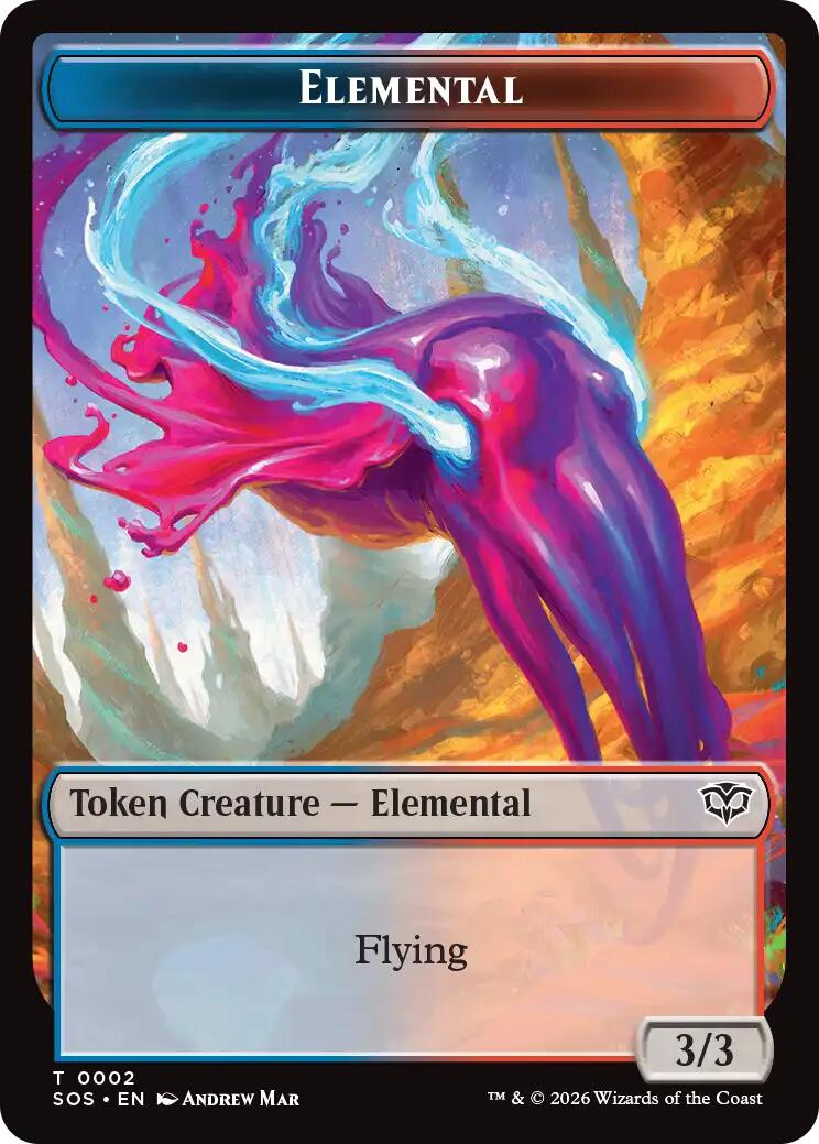 Dragon Illusion // Elemental (0002) Double-Sided Token [Secrets of Strixhaven Commander Tokens] | Tabernacle Games
