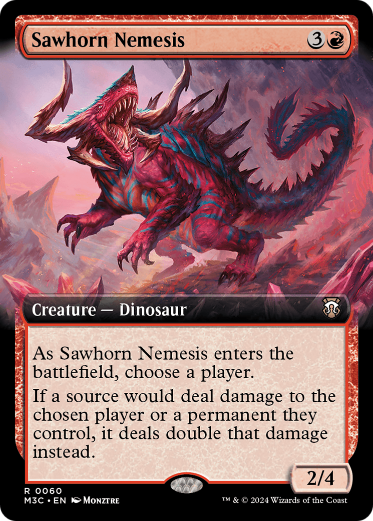 Sawhorn Nemesis (Extended Art) (Ripple Foil) [Modern Horizons 3 Commander] | Tabernacle Games