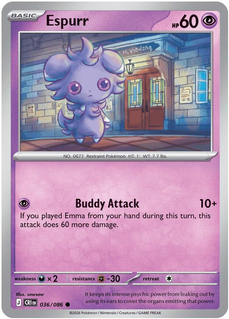 Espurr (036/086) [Mega Evolution: Chaos Rising] | Tabernacle Games