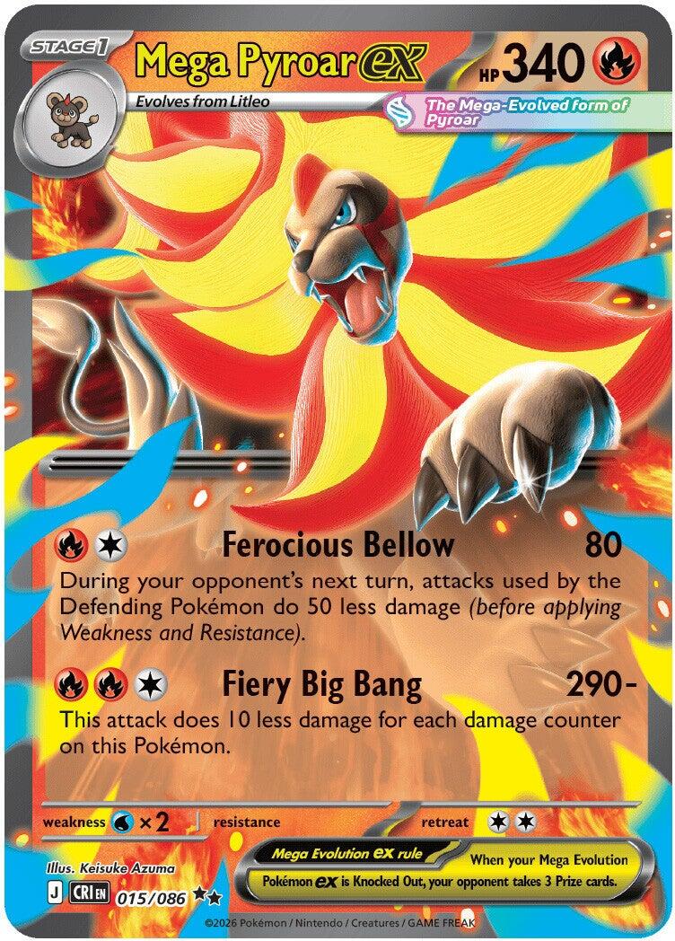 Mega Pyroar ex (015/086) [Mega Evolution: Chaos Rising] | Tabernacle Games