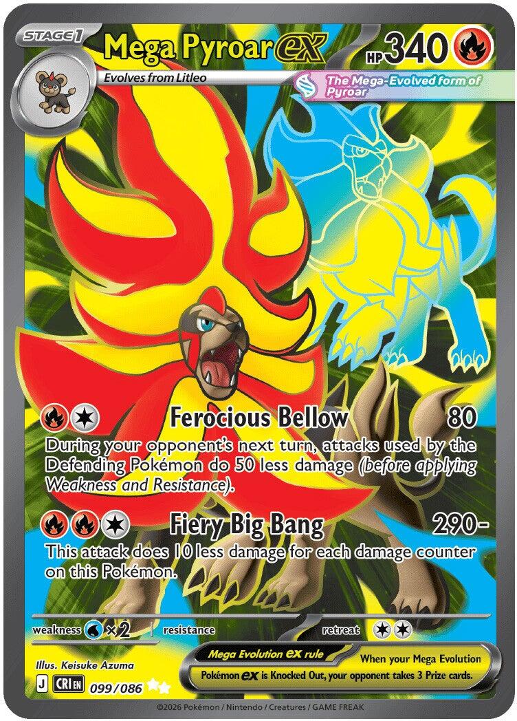 Mega Pyroar ex (099/086) [Mega Evolution: Chaos Rising] | Tabernacle Games