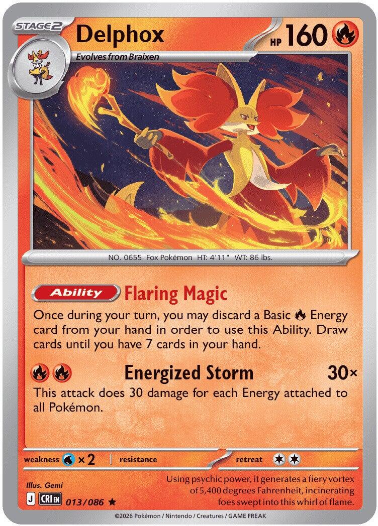 Delphox (013/086) (Deck Exclusive) [Mega Evolution: Chaos Rising] | Tabernacle Games