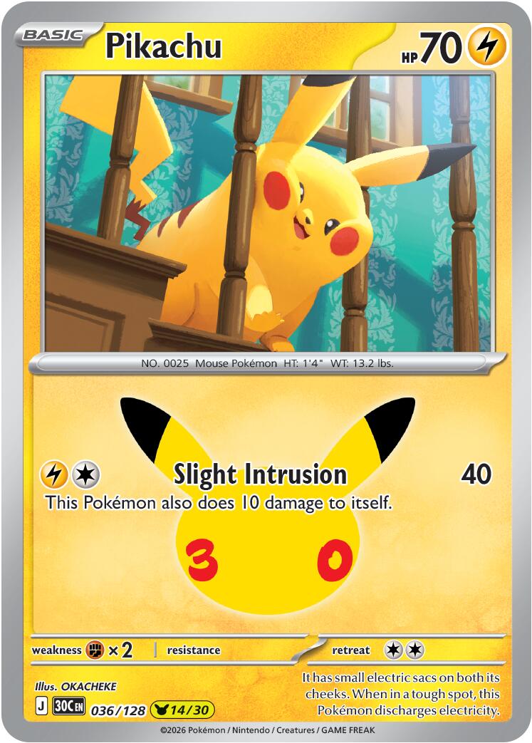 Pikachu (036/128) [Mega Evolution: 30th Celebration] | Tabernacle Games