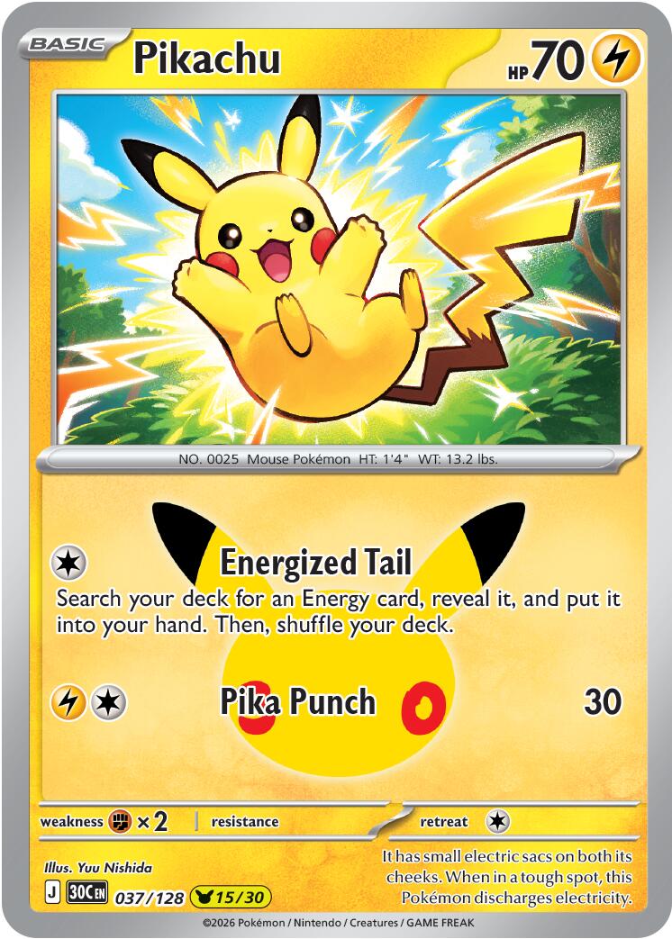 Pikachu (037/128) [Mega Evolution: 30th Celebration] | Tabernacle Games