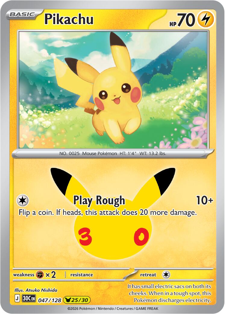 Pikachu (047/128) [Mega Evolution: 30th Celebration] | Tabernacle Games