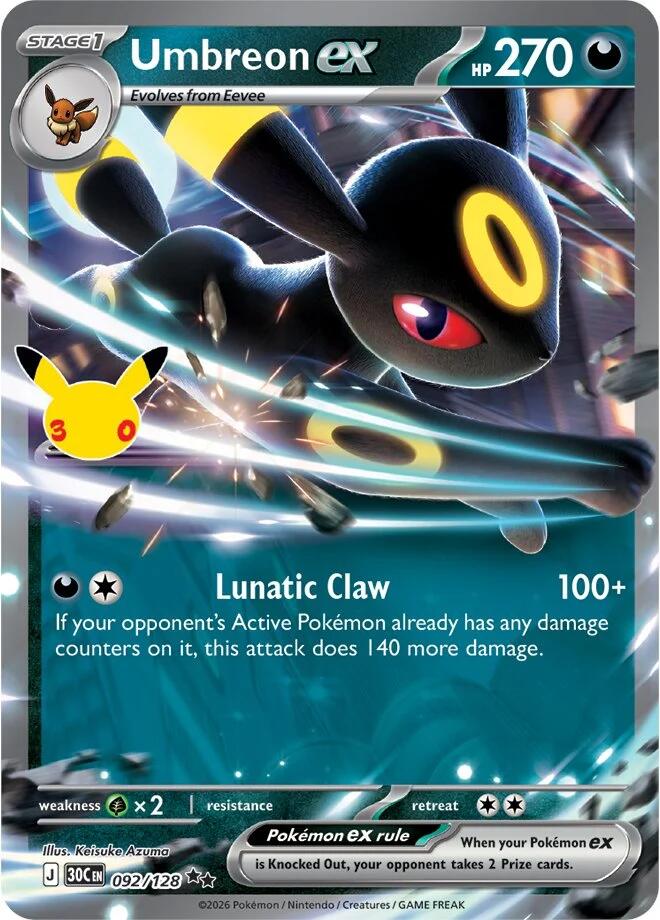 Umbreon ex (092/128) [Mega Evolution: 30th Celebration] | Tabernacle Games