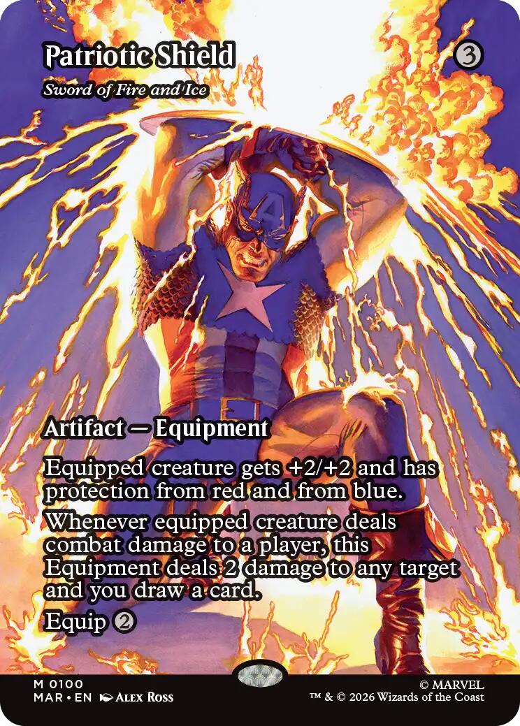 Patriotic Shield - Sword of Fire and Ice (Borderless) [Marvel Universe: Eternal-Legal] | Tabernacle Games