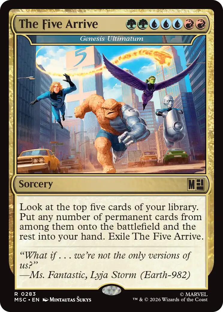 The Five Arrive - Genesis Ultimatum (Surge Foil) [Marvel Super Heroes Commander] | Tabernacle Games