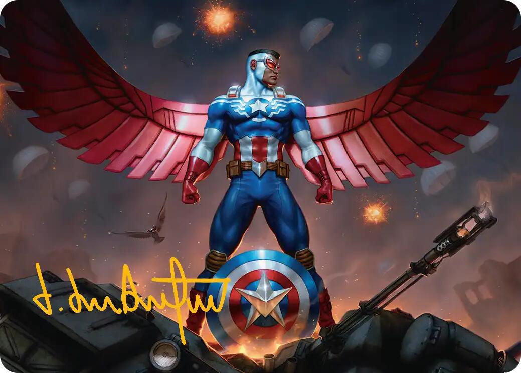 Captain America, Wings of Freedom Art Card (2/45) (Gold-Stamped Signature) [Marvel Super Heroes Art Series] | Tabernacle Games