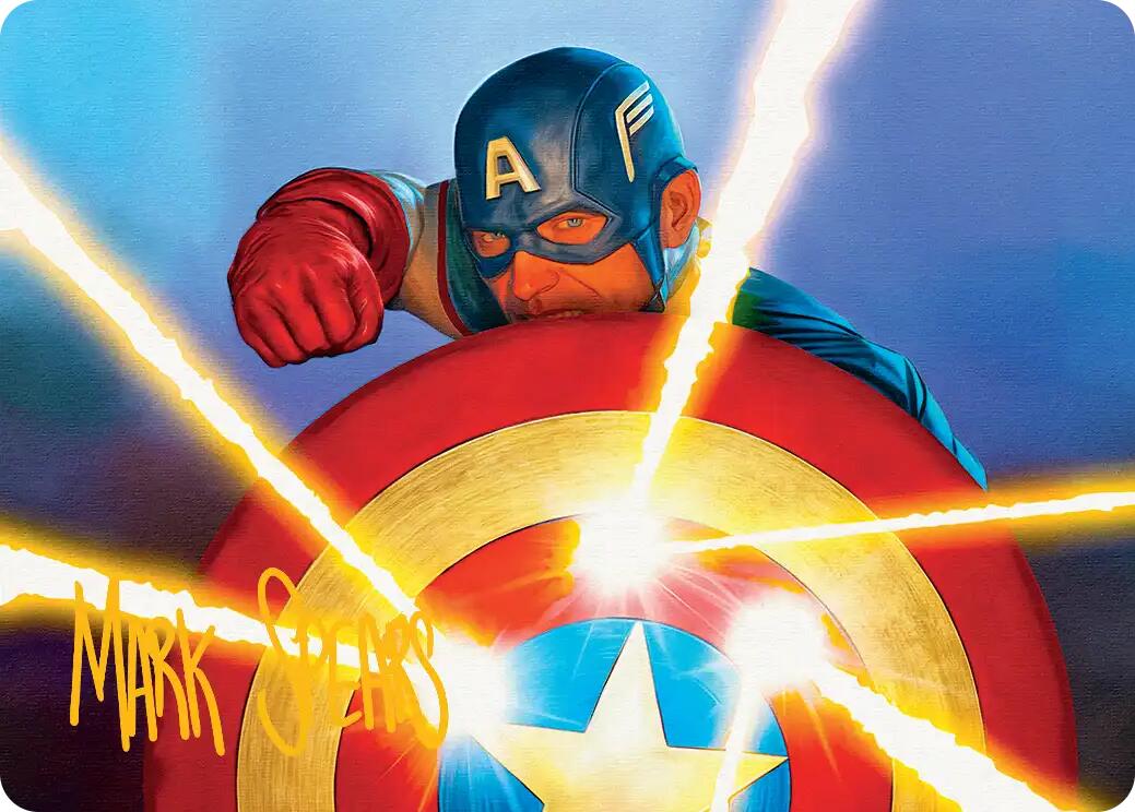 Captain's Defense Art Card (Gold-Stamped Signature) [Marvel Super Heroes Art Series] | Tabernacle Games