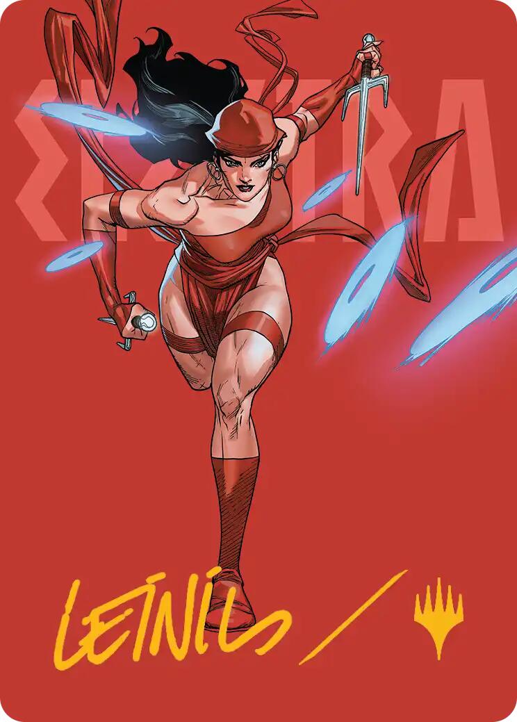 Elektra, Daughter of the Hand Art Card (Gold-Stamped Signature) [Marvel Super Heroes Art Series] | Tabernacle Games