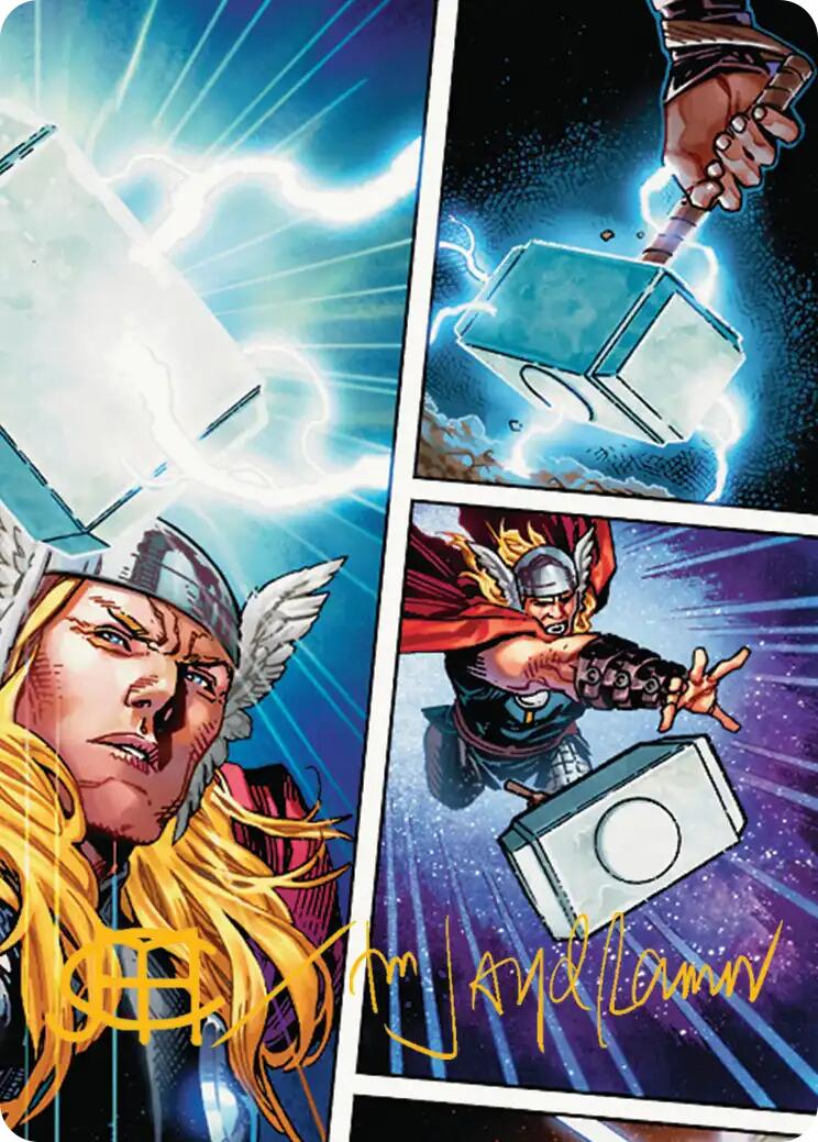 Mjolnir, Hammer of Thor Art Card (Gold-Stamped Signature) [Marvel Super Heroes Art Series] | Tabernacle Games