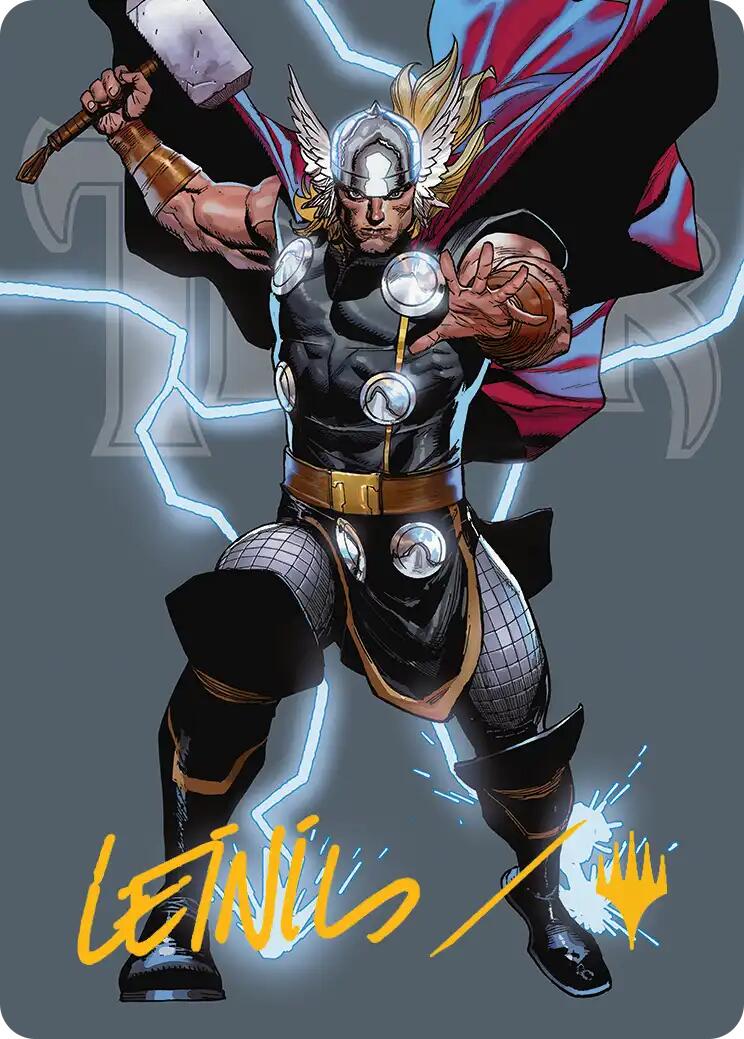 Thor, God of Thunder Art Card (Gold-Stamped Signature) [Marvel Super Heroes Art Series] | Tabernacle Games