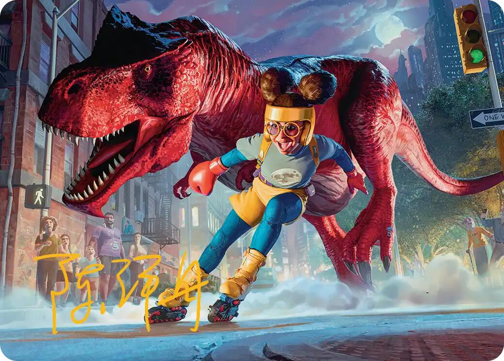 Moon Girl and Devil Dinosaur Art Card (Gold-Stamped Signature) [Marvel Super Heroes Art Series] | Tabernacle Games