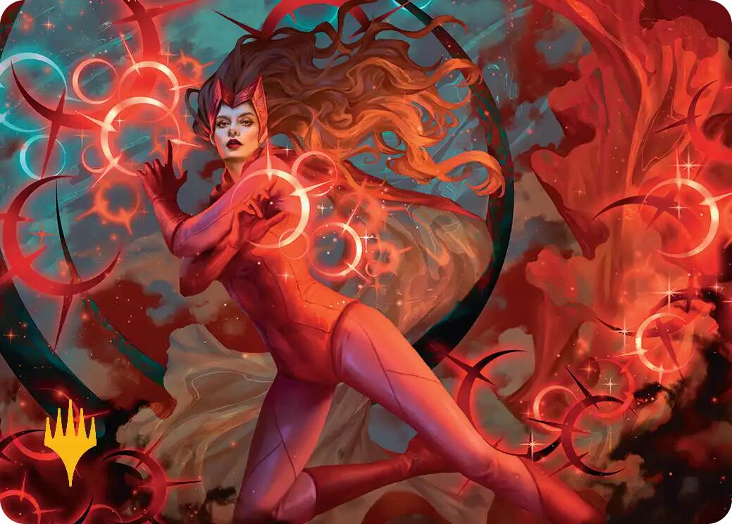 Scarlet Witch, Chaotic Avenger Art Card (Gold-Stamped Planeswalker Symbol) [Marvel Super Heroes Art Series] | Tabernacle Games