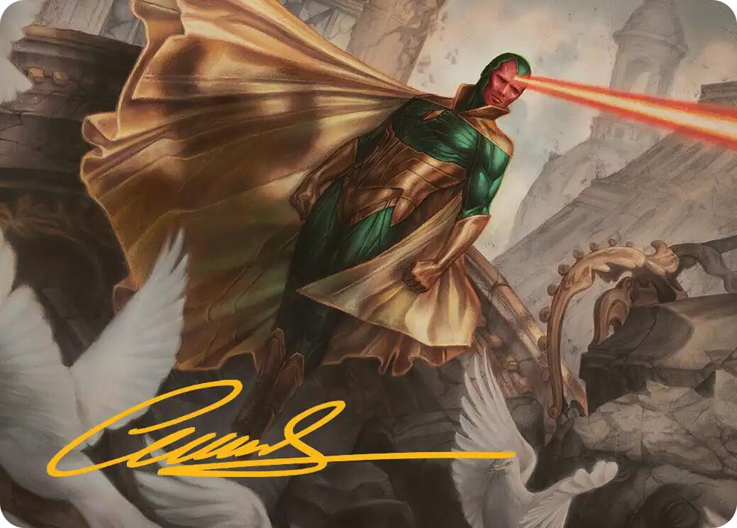 The Vision Art Card (Gold-Stamped Signature) [Marvel Super Heroes Art Series] | Tabernacle Games