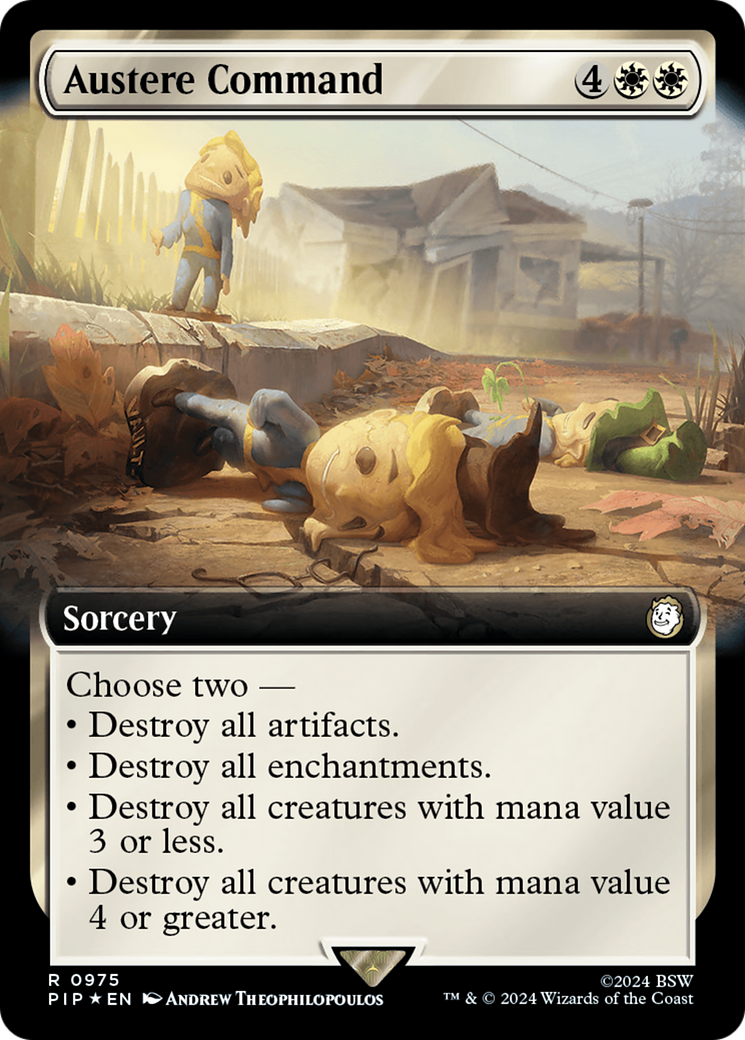 Austere Command (Extended Art) (Surge Foil) [Fallout] | Tabernacle Games