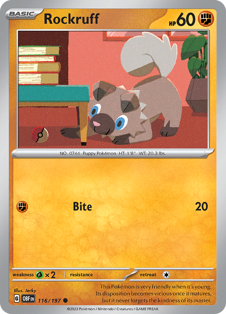 Rockruff (116/197) [Scarlet & Violet: Obsidian Flames] | Tabernacle Games