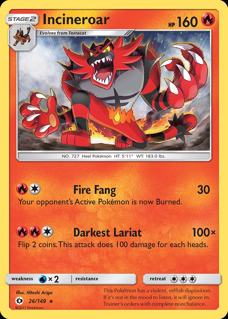 Incineroar (26/149) (Theme Deck Exclusive) [Sun & Moon: Base Set] | Tabernacle Games