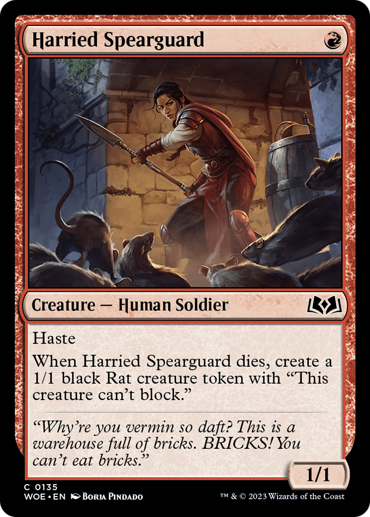 Harried Spearguard [Wilds of Eldraine] | Tabernacle Games